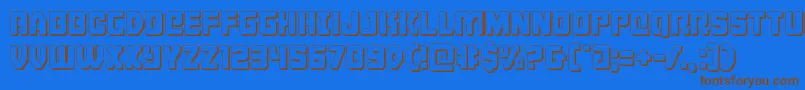 Cyborgrooster3D Font – Brown Fonts on Blue Background