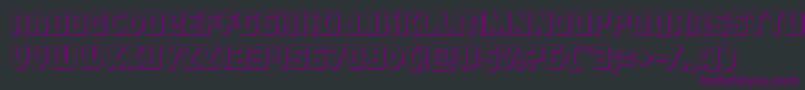 フォントCyborgrooster3D – 黒い背景に紫のフォント