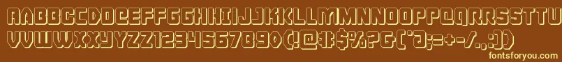 Cyborgrooster3D Font – Yellow Fonts on Brown Background