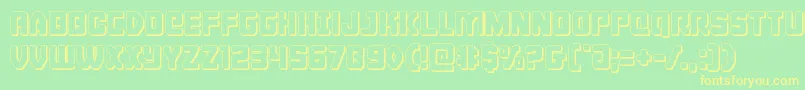 Cyborgrooster3D Font – Yellow Fonts on Green Background