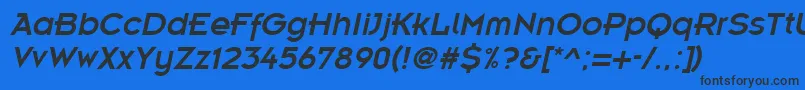 フォントEmblemItalic – 黒い文字の青い背景