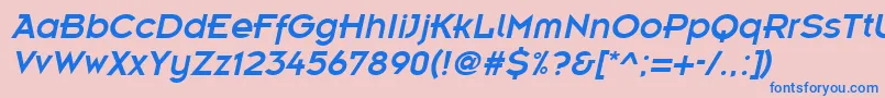 EmblemItalic Font – Blue Fonts on Pink Background