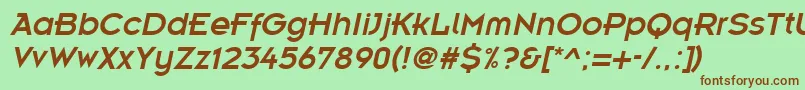 EmblemItalic Font – Brown Fonts on Green Background