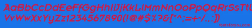 EmblemItalic Font – Red Fonts on Blue Background