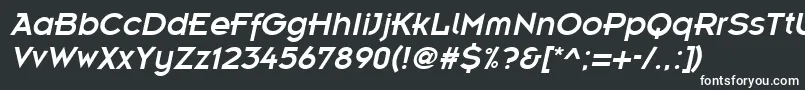 EmblemItalic-fontti – valkoiset fontit mustalla taustalla