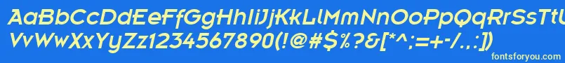 EmblemItalic Font – Yellow Fonts on Blue Background