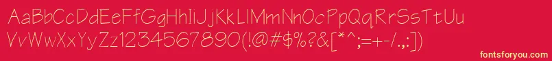 Armacn Font – Yellow Fonts on Red Background