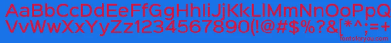 Sinkinsans500medium-Schriftart – Rote Schriften auf blauem Hintergrund