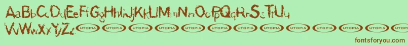 Demon-fontti – ruskeat fontit vihreällä taustalla