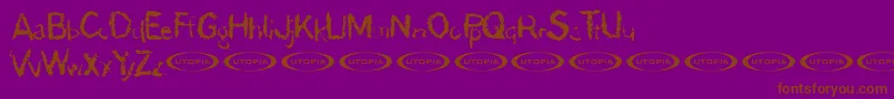 Demon Font – Brown Fonts on Purple Background