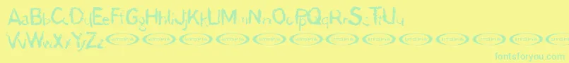 Demon Font – Green Fonts on Yellow Background