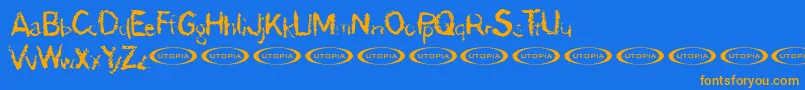 Police Demon – polices orange sur fond bleu