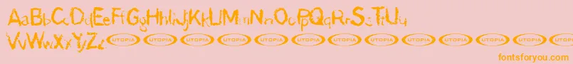 Demon Font – Orange Fonts on Pink Background