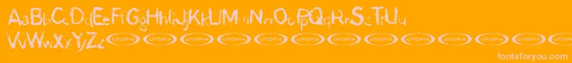 Demon Font – Pink Fonts on Orange Background