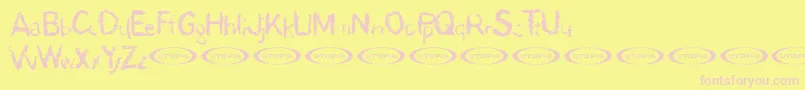 Demon-fontti – vaaleanpunaiset fontit keltaisella taustalla