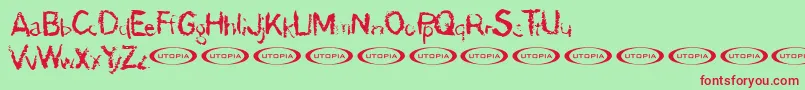 Demon Font – Red Fonts on Green Background