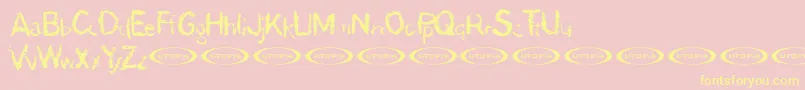 Demon Font – Yellow Fonts on Pink Background