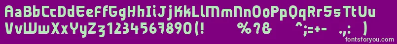フォントBeton – 紫の背景に緑のフォント