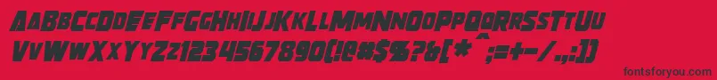 StrongarmItalic Font – Black Fonts on Red Background