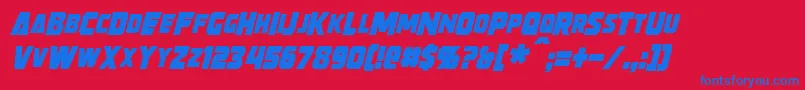 StrongarmItalic Font – Blue Fonts on Red Background