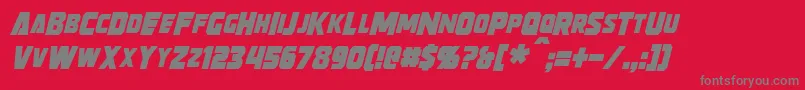 StrongarmItalic Font – Gray Fonts on Red Background