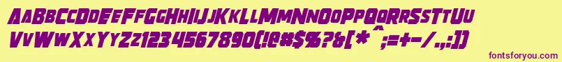 StrongarmItalic Font – Purple Fonts on Yellow Background