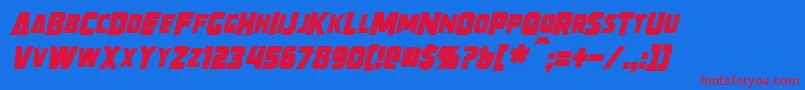 StrongarmItalic Font – Red Fonts on Blue Background