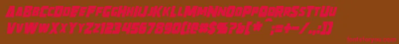 StrongarmItalic Font – Red Fonts on Brown Background