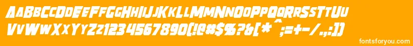 StrongarmItalic Font – White Fonts on Orange Background