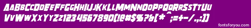 StrongarmItalic Font – White Fonts on Purple Background