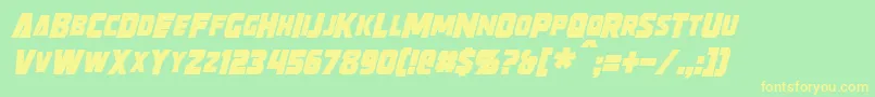 StrongarmItalic Font – Yellow Fonts on Green Background