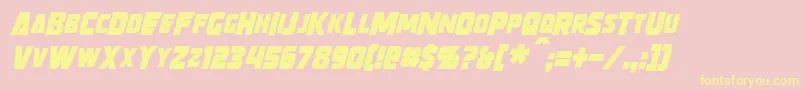 StrongarmItalic Font – Yellow Fonts on Pink Background