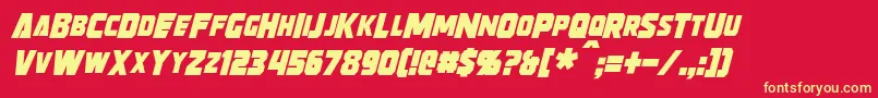 StrongarmItalic Font – Yellow Fonts on Red Background