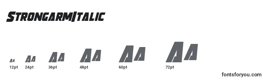 StrongarmItalic Font Sizes