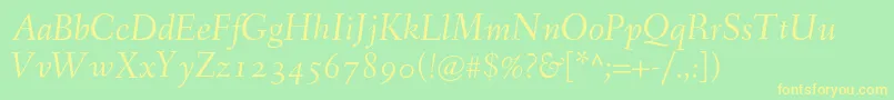 FanwoodItalic Font – Yellow Fonts on Green Background