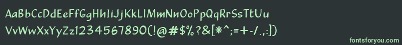 CalculussansRegular-fontti – vihreät fontit mustalla taustalla