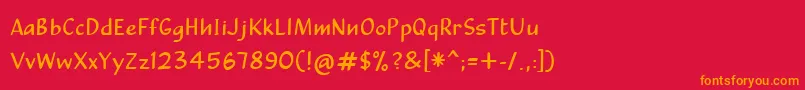 CalculussansRegular Font – Orange Fonts on Red Background