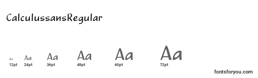 Размеры шрифта CalculussansRegular