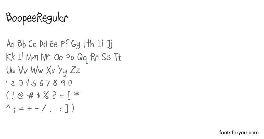 Schriftart BoopeeRegular – Alphabet, Zahlen, spezielle Symbole
