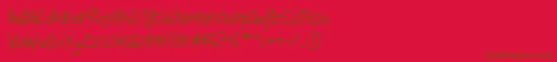 BoopeeRegular-Schriftart – Braune Schriften auf rotem Hintergrund