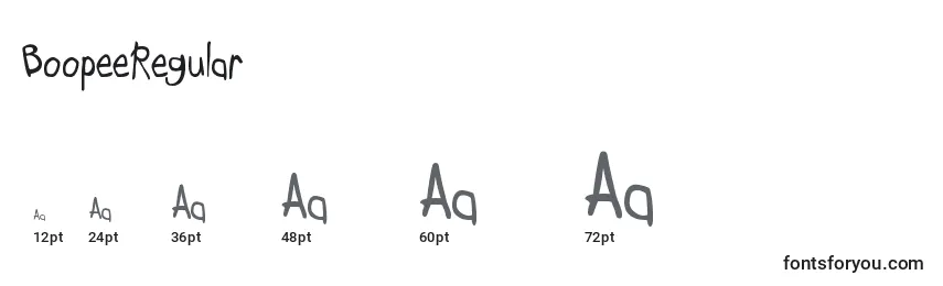 BoopeeRegular Font Sizes