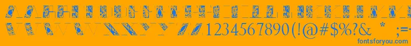 フォントThrigt – オレンジの背景に青い文字