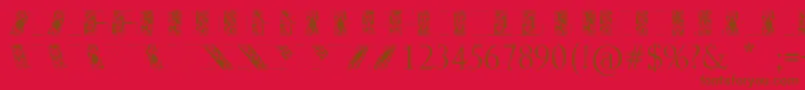 Thrigt Font – Brown Fonts on Red Background
