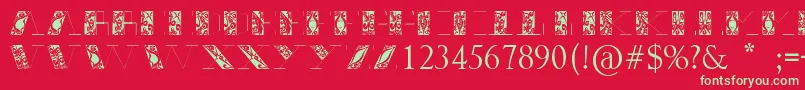 Thrigt Font – Green Fonts on Red Background