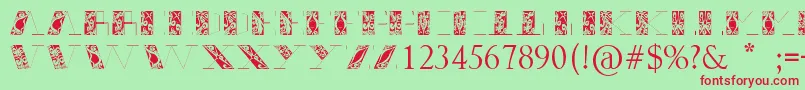 Thrigt Font – Red Fonts on Green Background