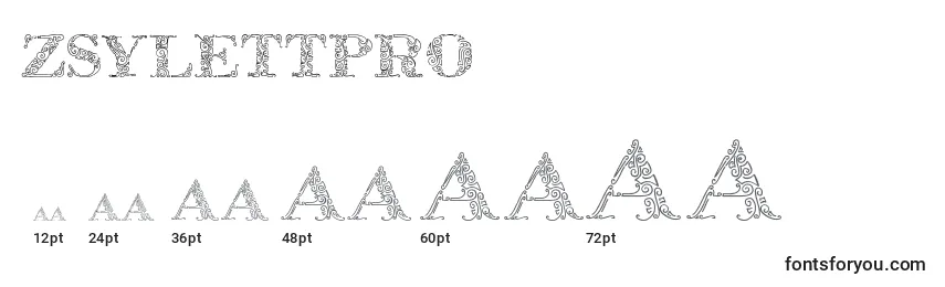 Zsylettpro Font Sizes