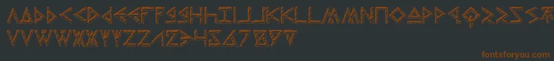 ThorsHammerCarved-Schriftart – Braune Schriften auf schwarzem Hintergrund