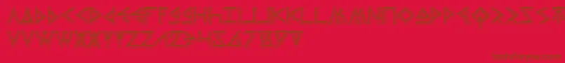 ThorsHammerCarved Font – Brown Fonts on Red Background
