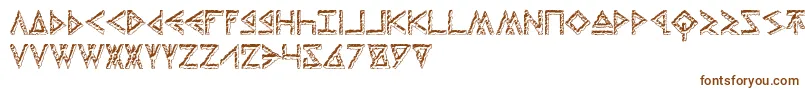 ThorsHammerCarved-Schriftart – Braune Schriften auf weißem Hintergrund