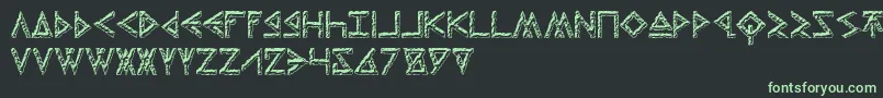ThorsHammerCarved-Schriftart – Grüne Schriften auf schwarzem Hintergrund